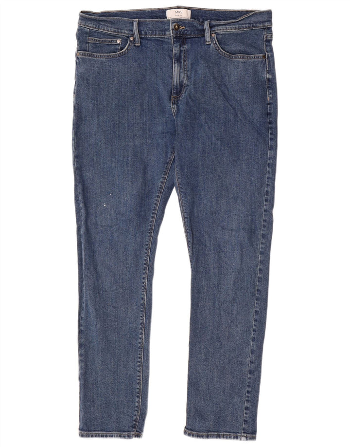 Marks & Spencer Vaqueros ajustados para hombre W36 L31 Algodón azul