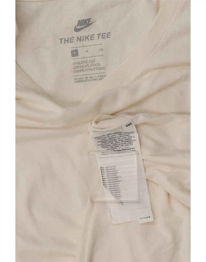 Nike Camiseta de corte atlético para hombre, talla pequeña, algodón blanco