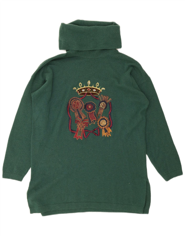 Les Copains Vestido tipo jersey con gráfico extragrande para mujer IT 40 Small Green