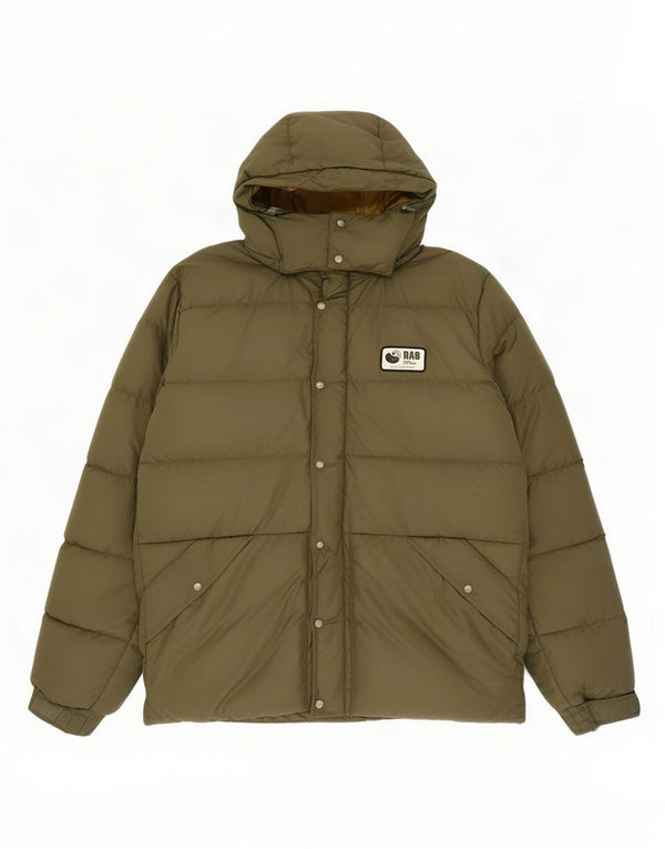 Chaqueta acolchada con capucha Rab para hombre UK 38 Medium Khaki Polyamide