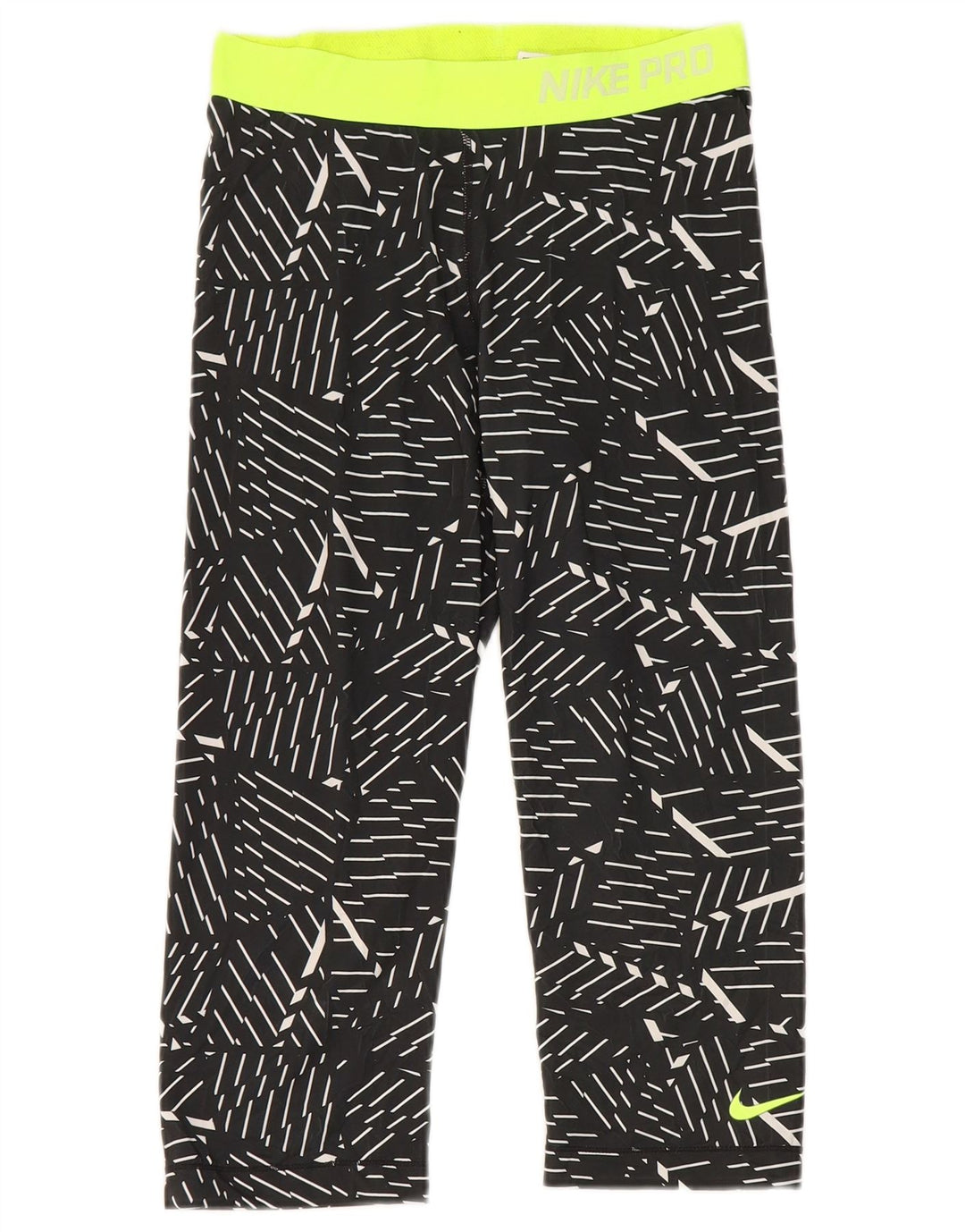 Nike Leggings capri gráficos para mujer UK 12 Mediano Negro Geométrico Poliéster