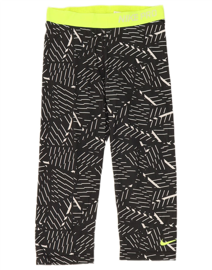 Nike Leggings capri gráficos para mujer UK 12 Mediano Negro Geométrico Poliéster