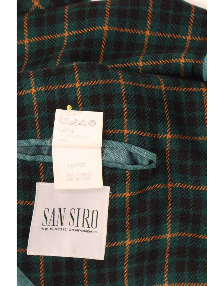 Vintage hombres 3 botones Blazer chaqueta Reino Unido 40 grande verde comprobar lana