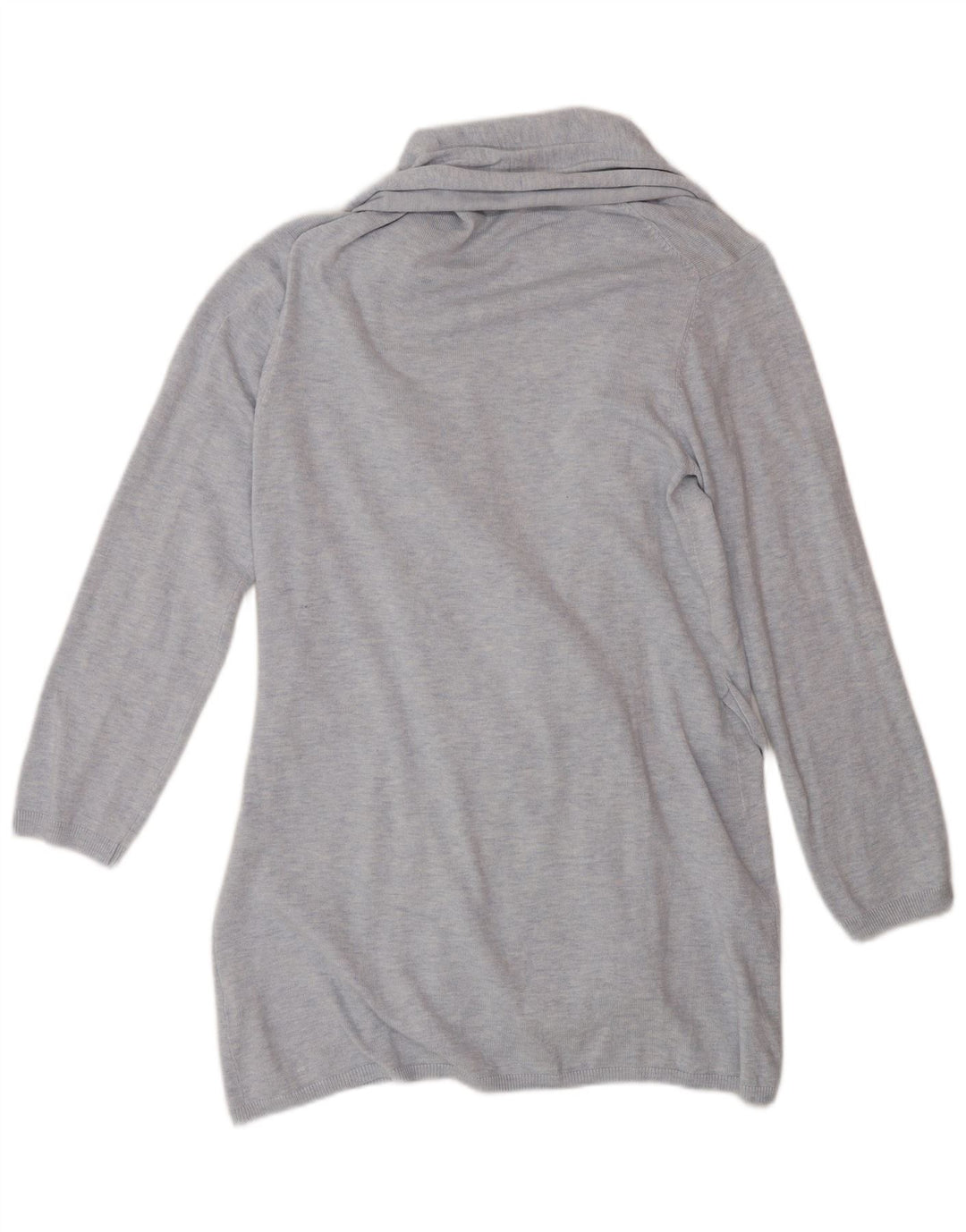 Zara Mujer Jersey Cárdigan Largo UK 44 Viscosa Azul Medio