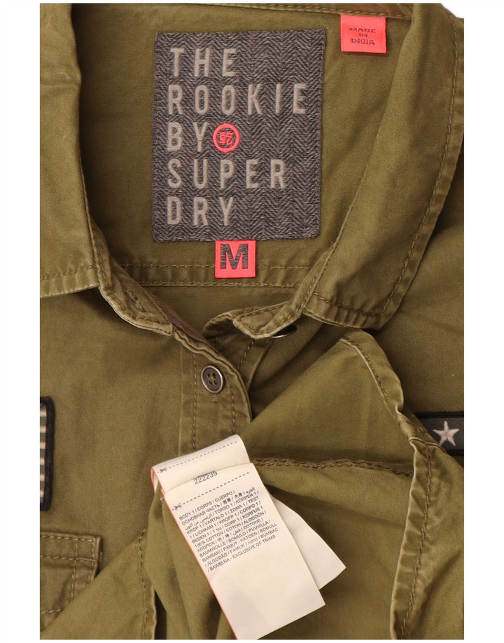 Superdry Camisa Gráfica Para Mujer UK 44 Algodón Caqui Mediano