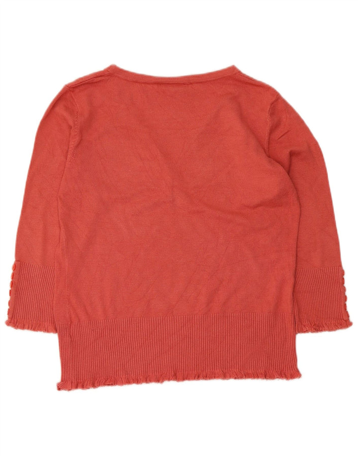 John Lewis Top para mujer manga 3/4 UK 44 Viscosa roja mediana