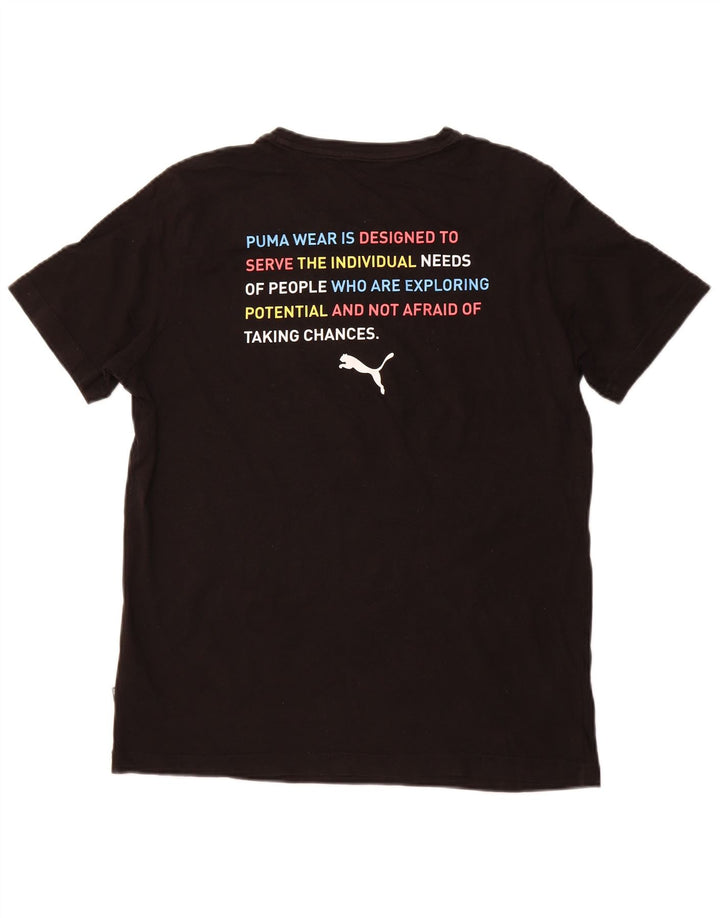 PUMA Camiseta gráfica para hombre Top Medium Black Cotton Sports