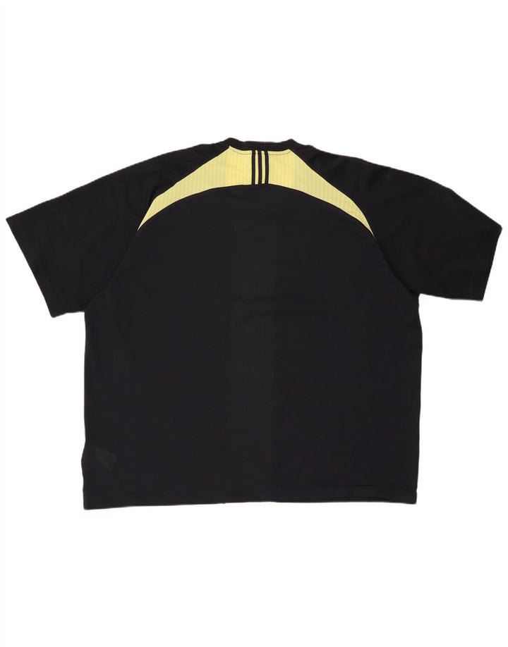 ADIDAS Camiseta Climacool para hombre Top 2XL Poliéster color block negro