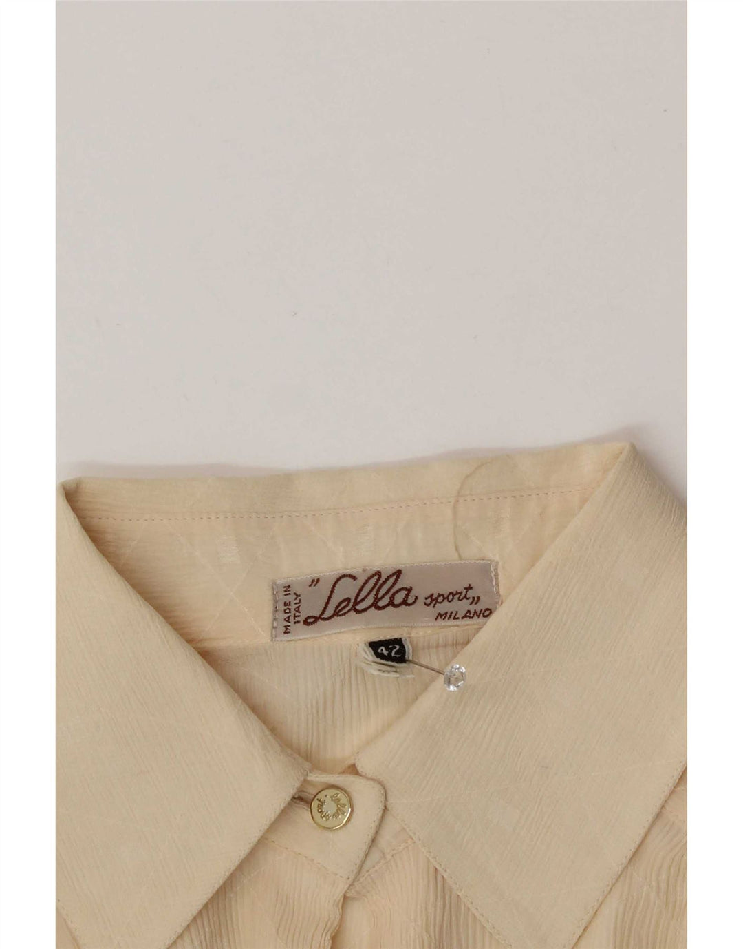 Blusa camisera vintage para mujer IT 42 Beige medio