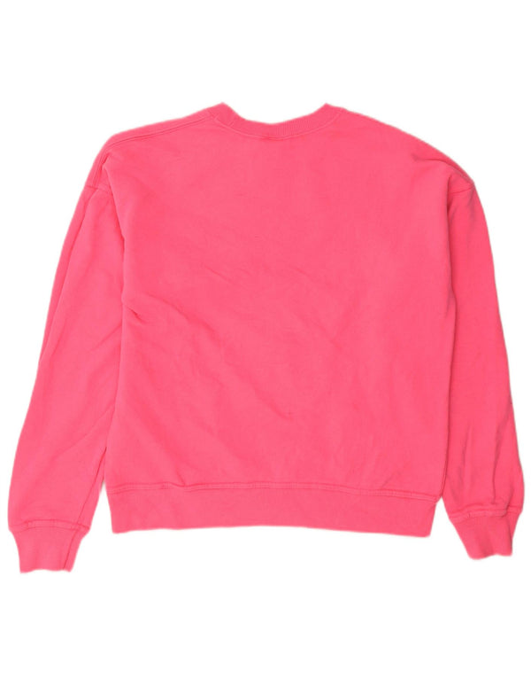 Champion Sudadera de gran tamaño con gráfico para mujer UK 10 Small Pink Cotton