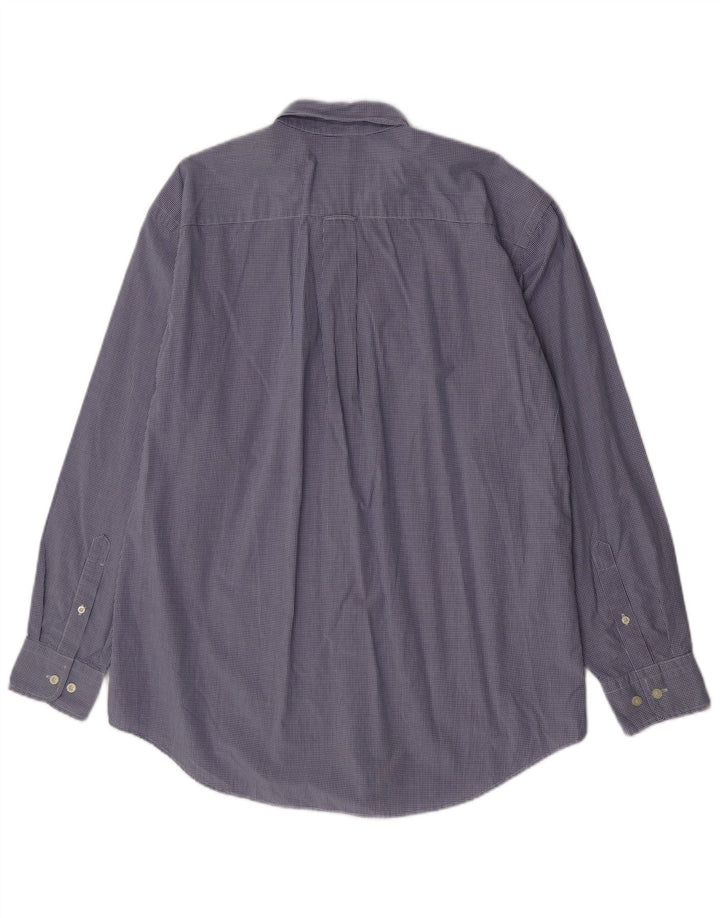 Nautica Camisa para hombre grande de algodón a cuadros azul
