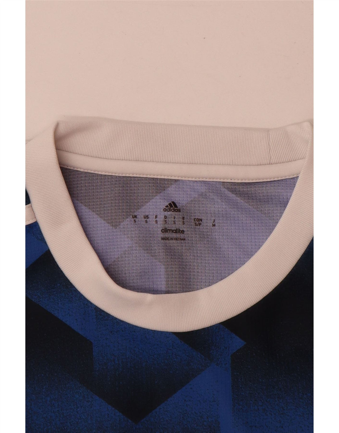 Adidas Mens Climalite Graphic Camiseta Top Pequeño Azul Geométrico Poliéster