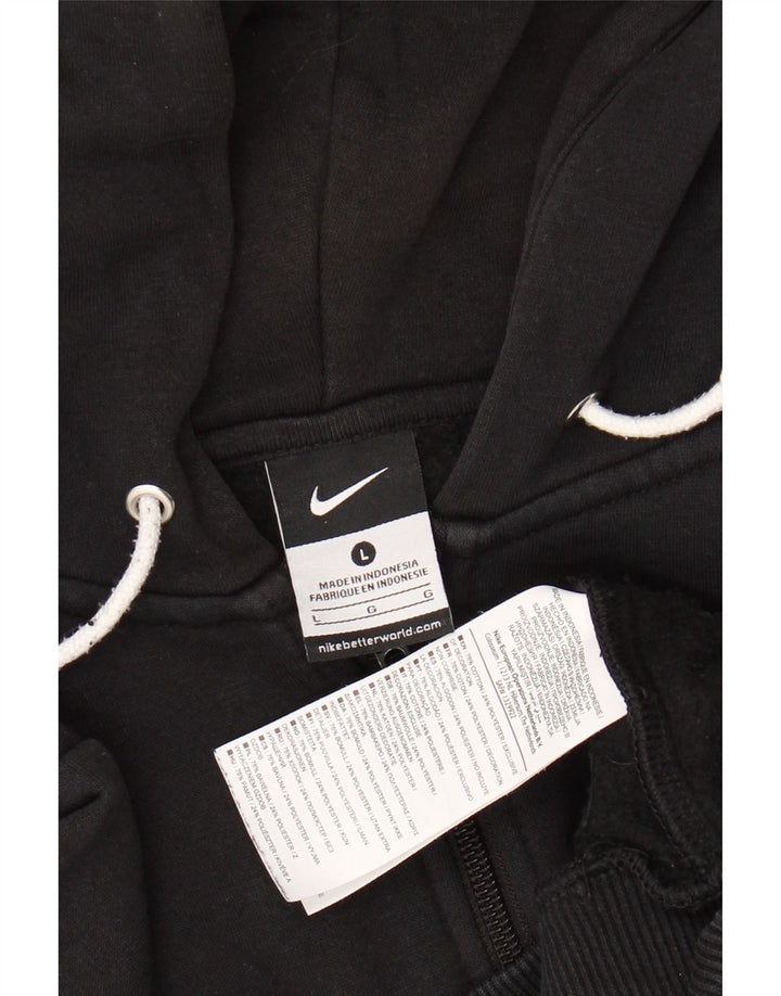 NIKE Sudadera con capucha y cremallera para hombre, talla grande, algodón negro