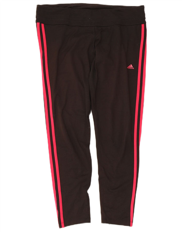 ADIDAS Mujer Climalite Chándal Pantalones UK 40 Grande Poliéster Negro