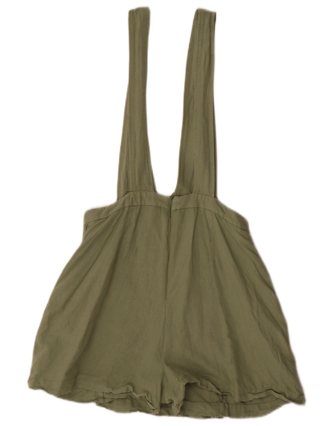 Zara Mujer Peto Corto Pequeño W28 Lino Caqui