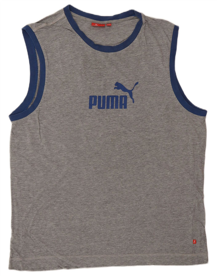 PUMA Camiseta sin mangas gráfica para hombre 2XL Gris