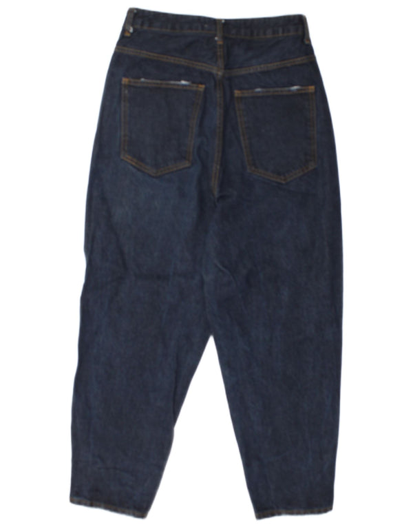 Zara Jeans Cortos De Tiro Alto Para Mujer EU 38 Small W28 L24 Azul Marino