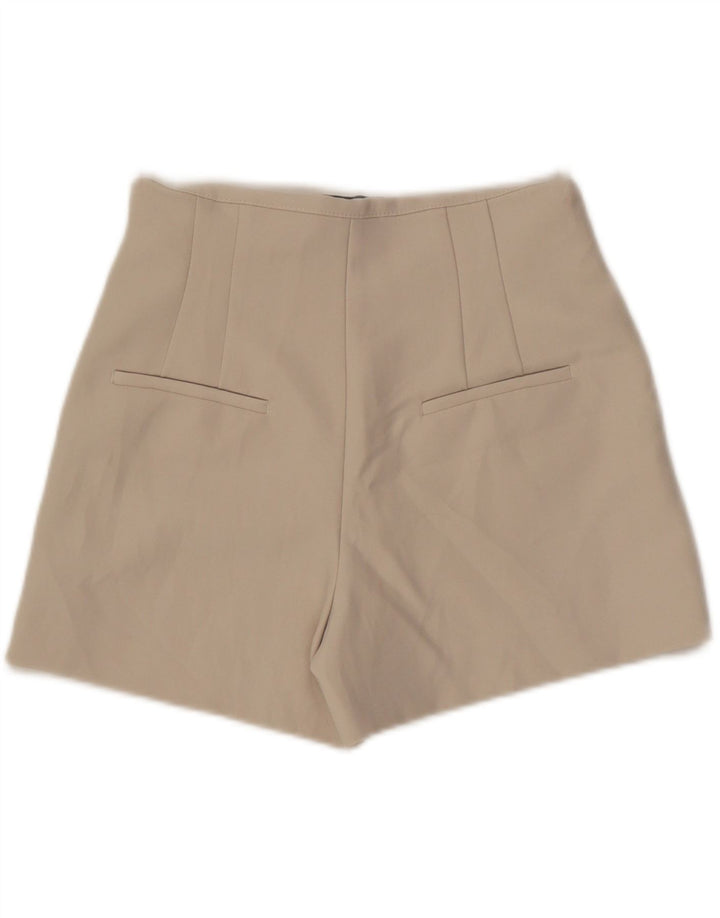 Zara Mujer Pegged Hot Pants Medio W28 Poliéster Beige