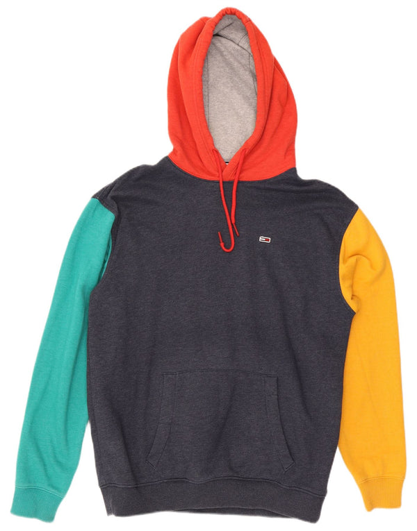 Tommy Hilfiger Hombre Sudadera con Capucha Jumper Medium Azul Marino Colorblock Algodón