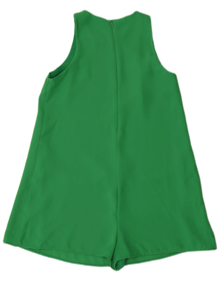 Zara Mujer Mono Corto Sin Mangas UK 40 Pequeño Poliéster Verde