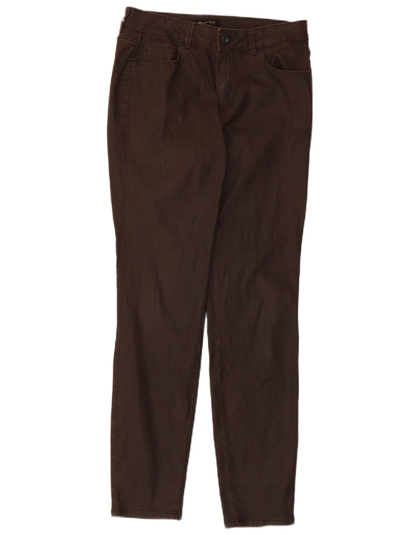 Massimo Dutti Pantalón Casual Encerado Slim W30 L30 Marrón