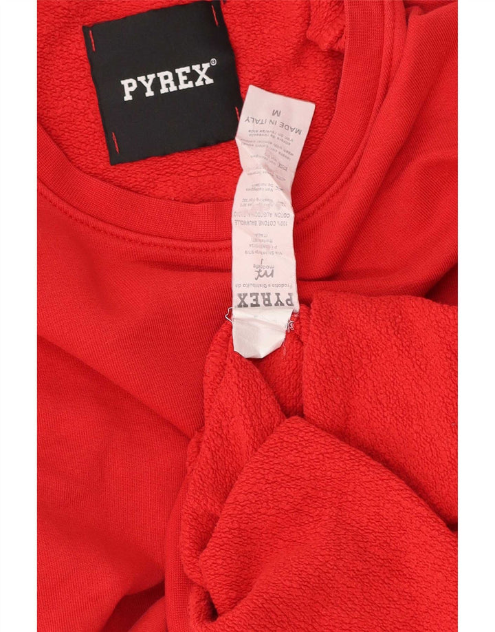 Pyrex Hombre Sudadera Gráfica Jumper Algodón Rojo Mediano
