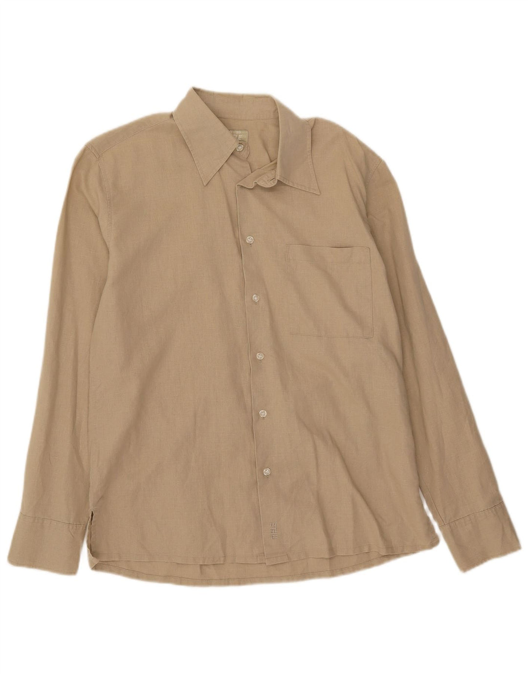 Camisa Rifle Hombre Lino Beige Medio
