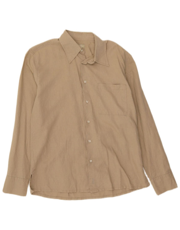 Camisa Rifle Hombre Lino Beige Medio