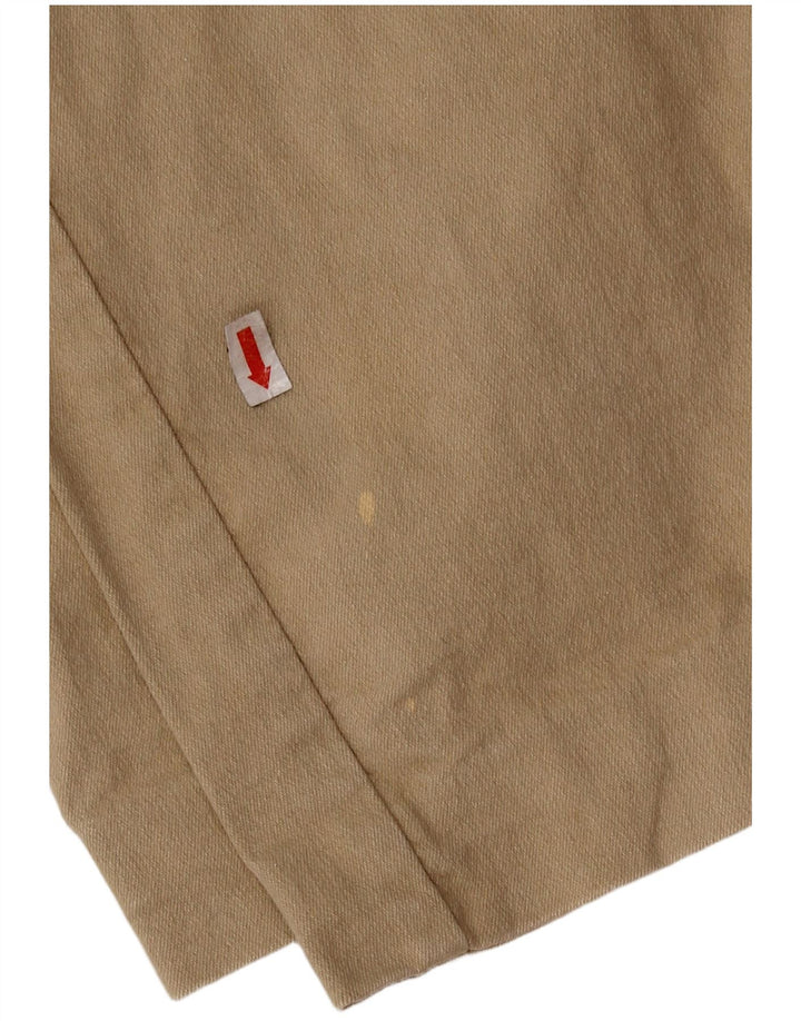 Vintage mujer recta pantalones casuales IT 46 Grande W28 L27 Algodón Beige