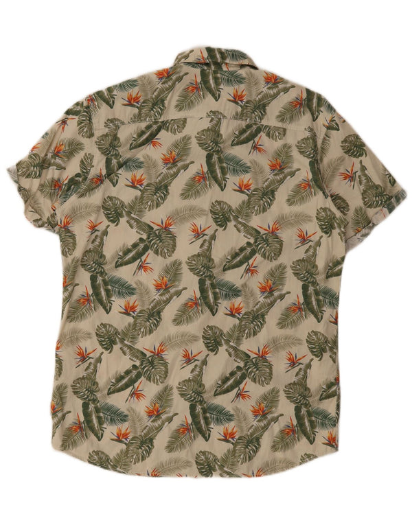 Camisa Jack & Jones Hombre Manga Corta Verde Medio Floral Hawaiano