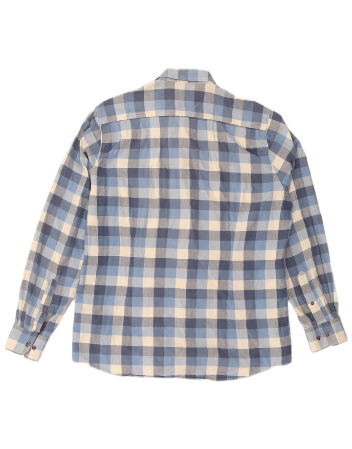BARBOUR Camisa entallada de algodón a cuadros azul medio para hombre