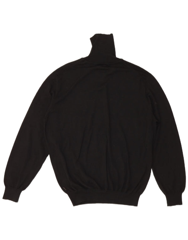 Hugo Boss Jersey con cuello vuelto para hombre, talla 2XL, lana negra
