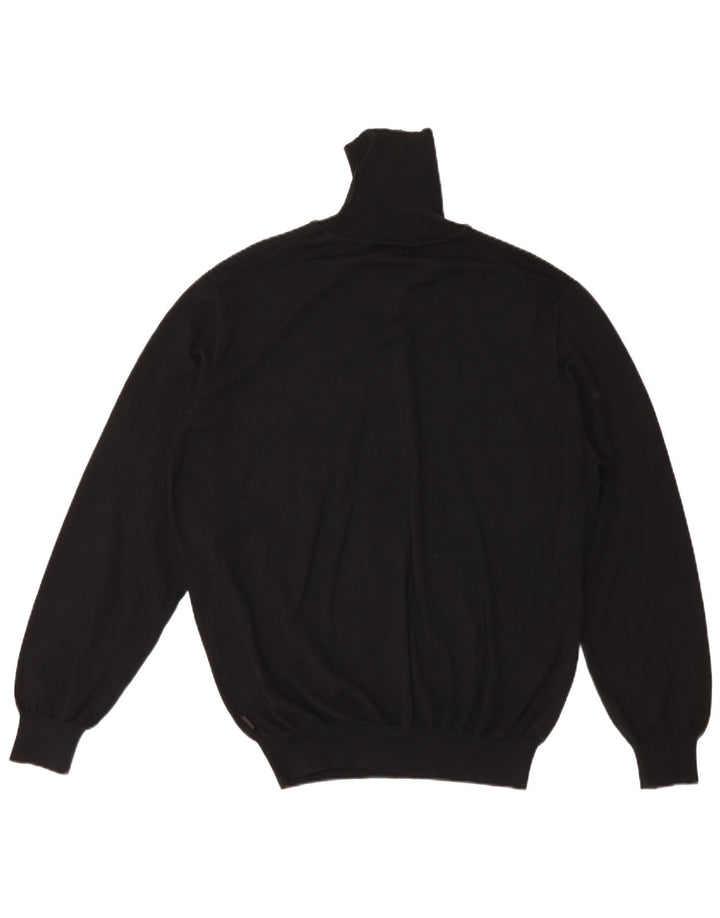 Hugo Boss Jersey con cuello vuelto para hombre, talla 2XL, lana negra