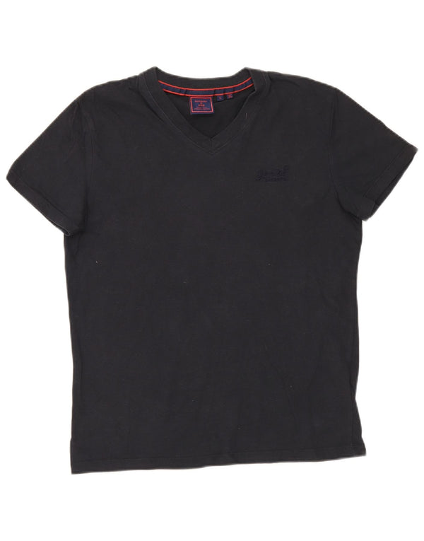 Superdry Camiseta para mujer Top UK 46 Large Azul marino Algodón