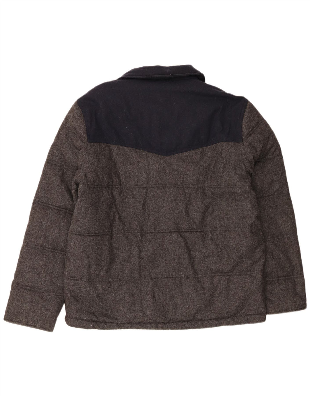 Marks & Spencer Chaqueta acolchada para hombre UK 41 Large Gris Colorblock Lana