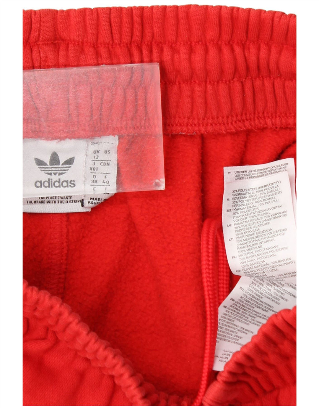 ADIDAS Pantalones de chándal para mujer Joggers UK 12 Mediano Rojo Algodón