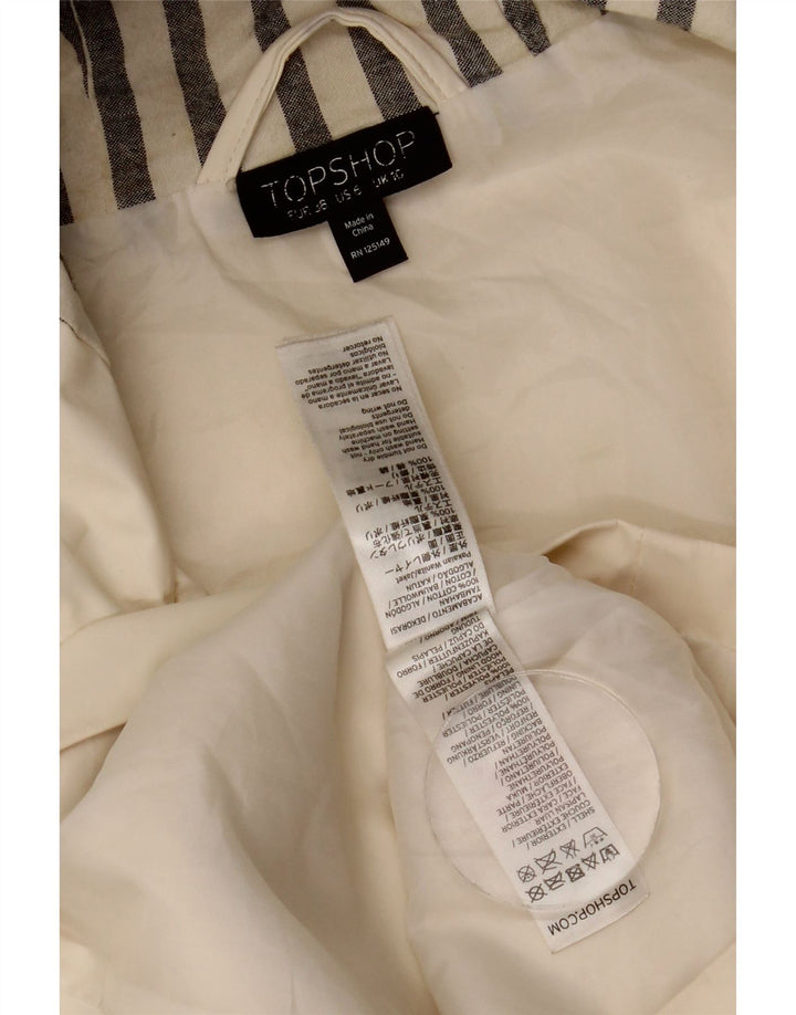 Topshop Chaqueta impermeable con capucha de gran tamaño para mujer UK 10 Small Off White