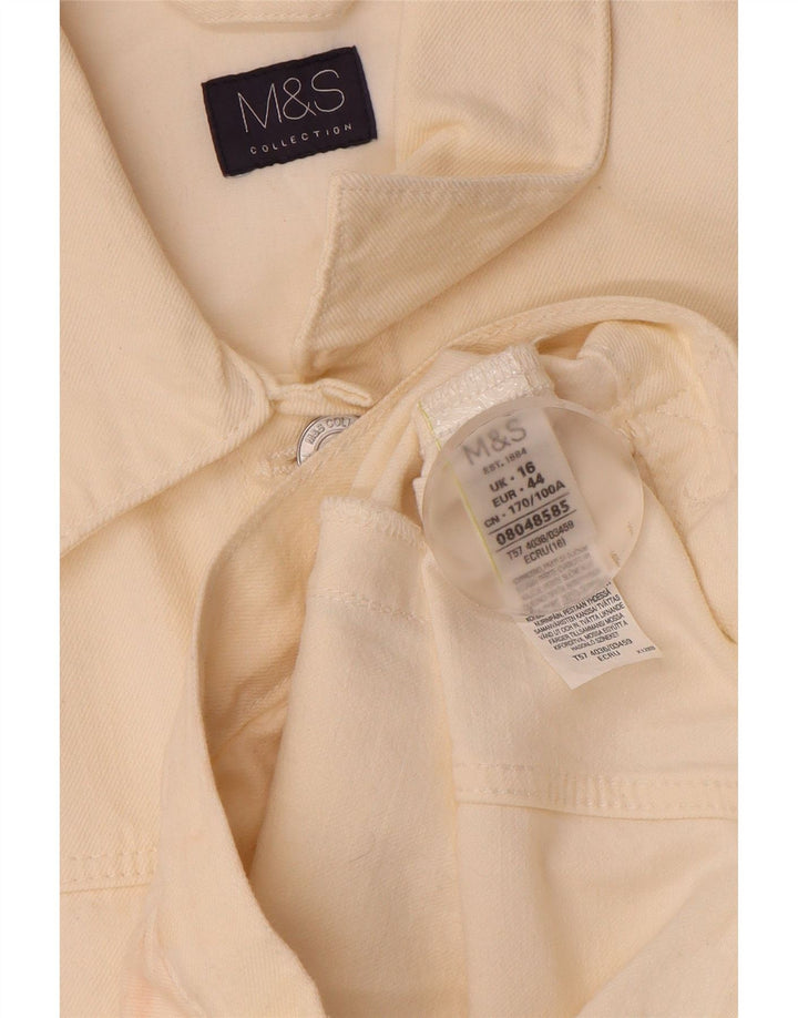 Marks & Spencer Chaqueta vaquera corta para mujer Reino Unido 46 Grande Algodón blanco roto