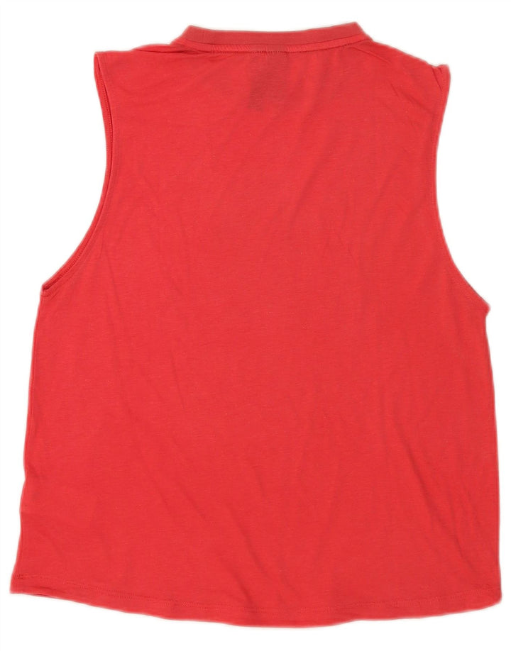 Adidas Mujer Gráfico Chaleco Top UK 8/10 Pequeño Rojo Poliéster
