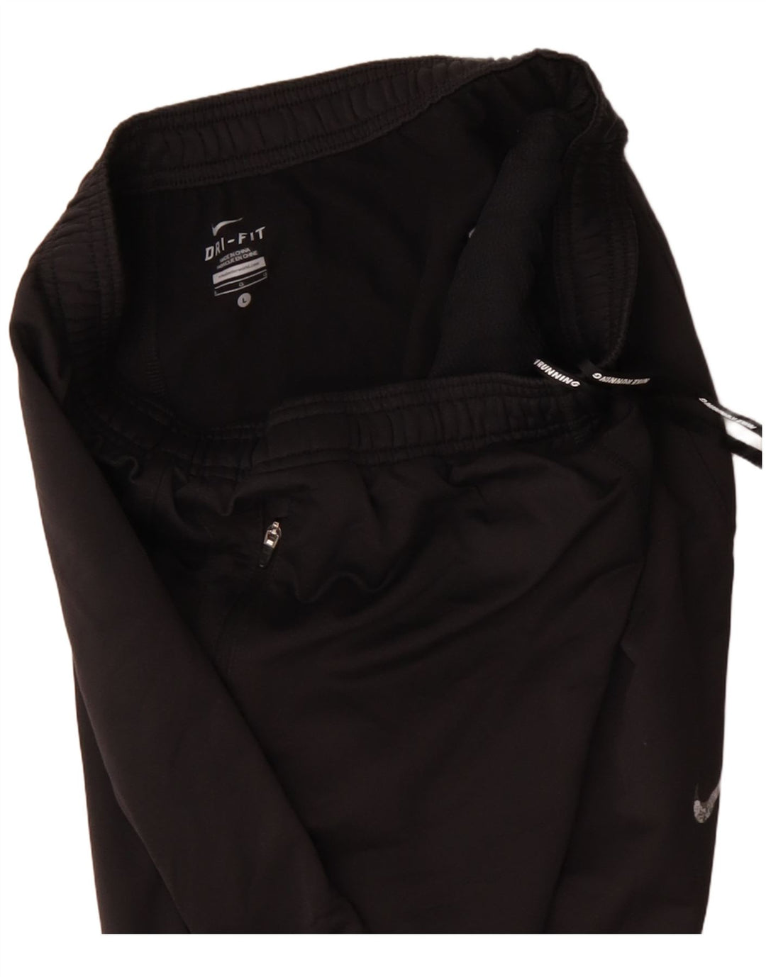 NIKE Mujer Dri Fit Chándal Pantalones UK 40 Grande Poliéster Negro