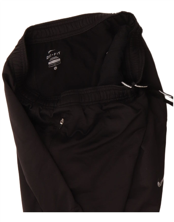NIKE Mujer Dri Fit Chándal Pantalones UK 40 Grande Poliéster Negro