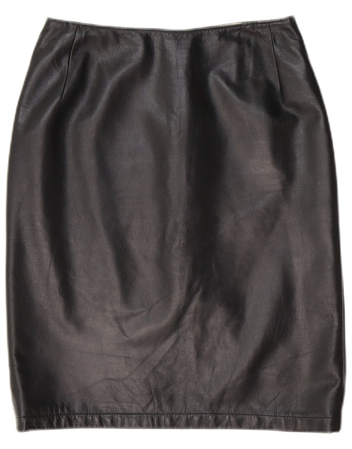 Gai Mattiolo Falda De Cuero Mujer W28 Mediano Negro