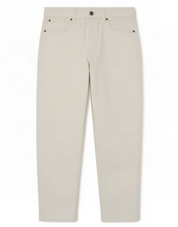 Marks & Spencer Jeans Cónicos Cortos para Mujer UK 12 Medium W30 L25 Algodón Blanco