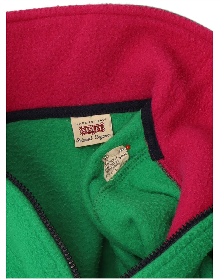 Sisley Jersey De Forro Polar Con Cremallera En El Cuello Verde Medio Poliéster