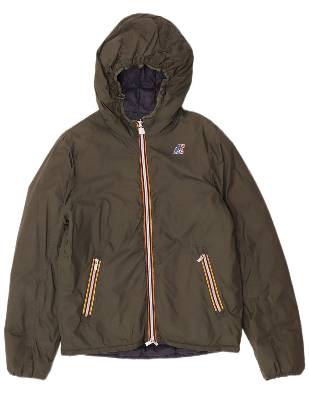 K-Way Chaqueta acolchada reversible con capucha para hombre UK 38 Poliamida verde medio