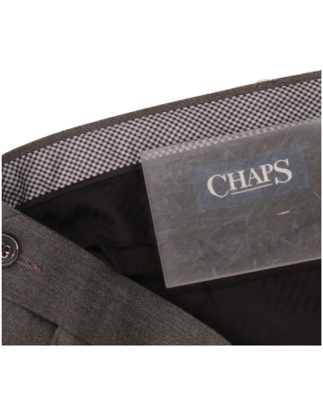 CHAPS Pantalón de traje recto para hombre W42 L30 Gris