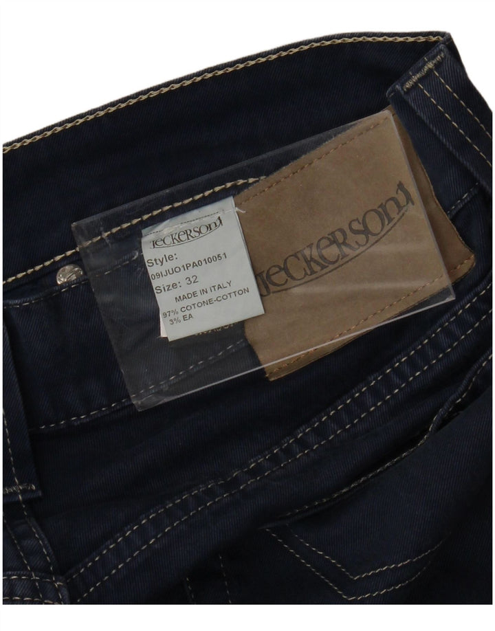 JECKERSON Pantalones casuales delgados para hombre W32 L26 Algodón azul marino