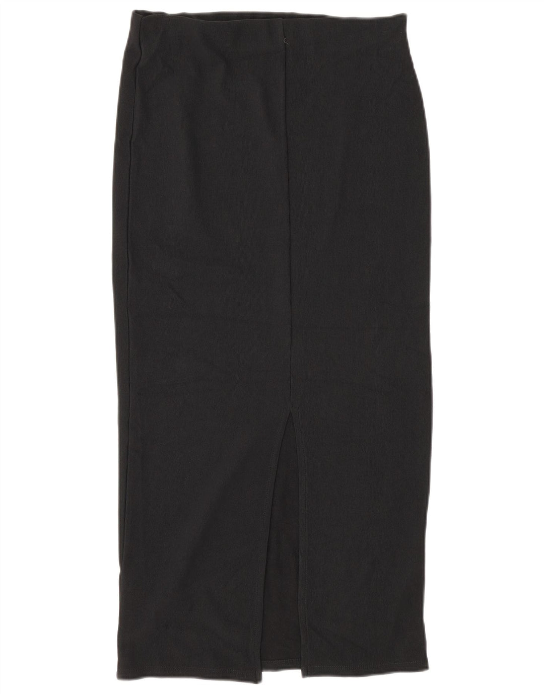 Zara Mujer Falda Midi De Cintura Alta Grande W30 Poliéster Negro