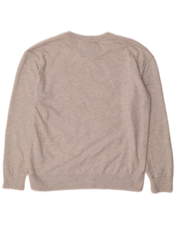 Superdry Sudadera con gráfico para mujer, jersey, Reino Unido 44, algodón moteado en gris medio