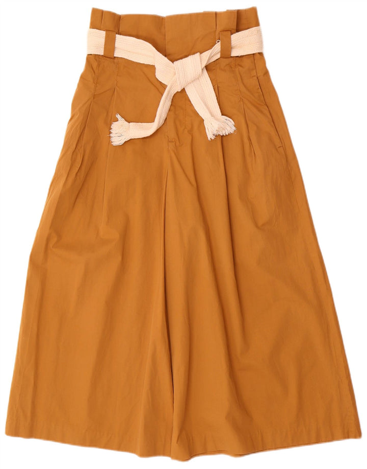 Zara Mujer Pantalón Cullotes Small W26 L20 Beige Algodón